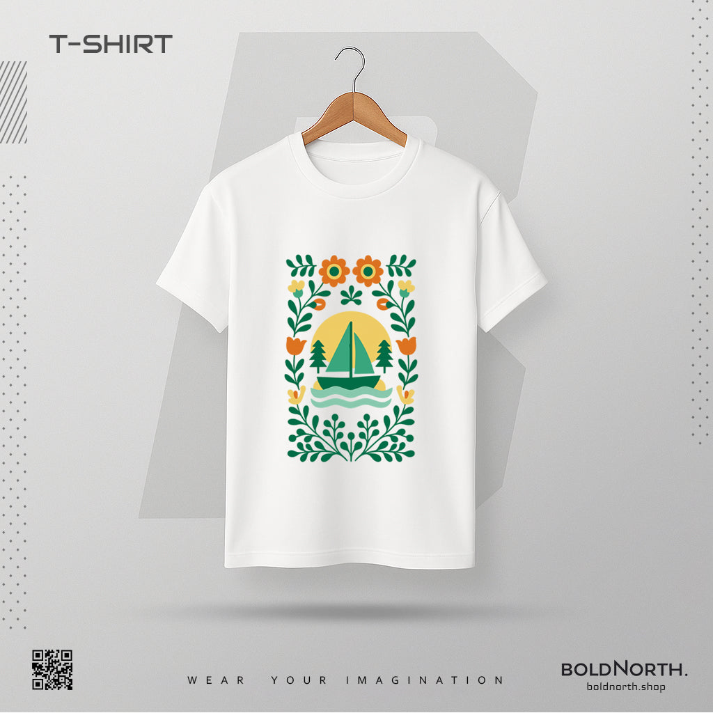 Nordic Sail – Folk Art T Shirt