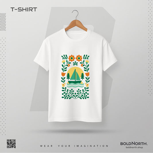 Nordic Sail – Folk Art T Shirt