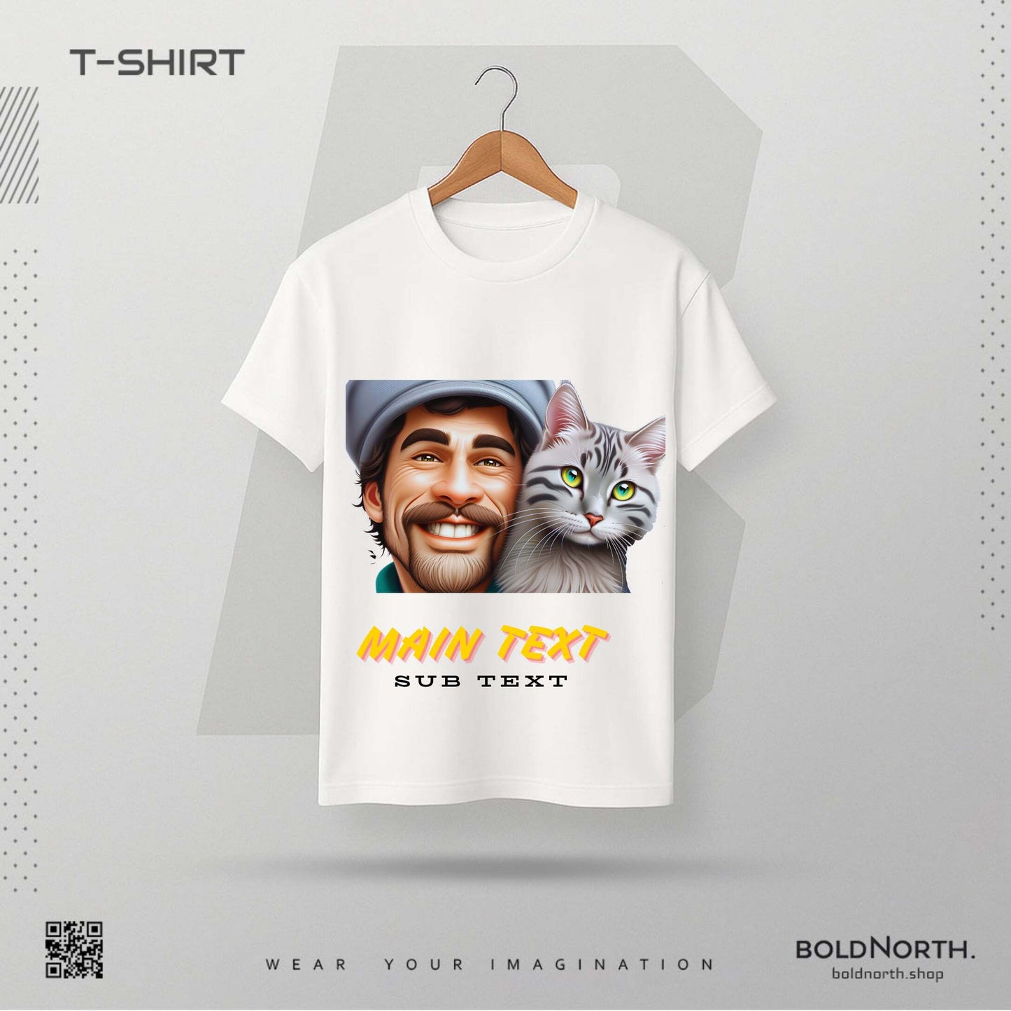 Oma teksti ja kuva T paita | Bold North