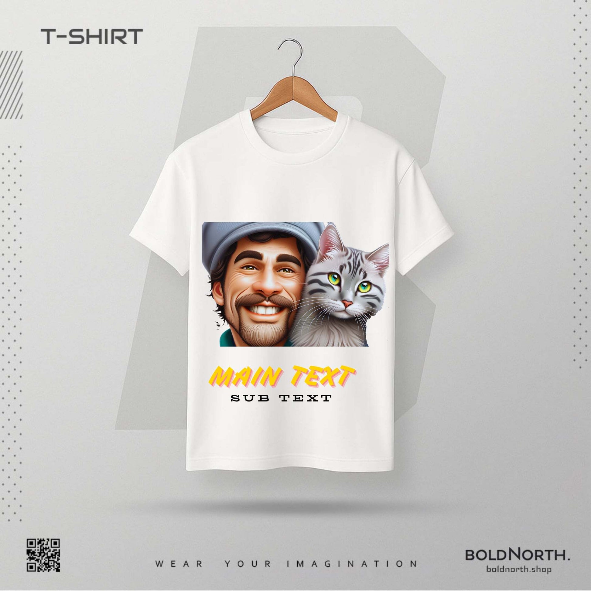 Oma teksti ja kuva T paita | Bold North